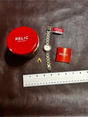 Relic Two-Tone Gold and Silver Women's Bracelet Watch (see description)